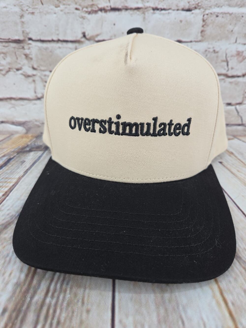 Overstimulated C.C. Hat NEW Black & Beige Snap Back
